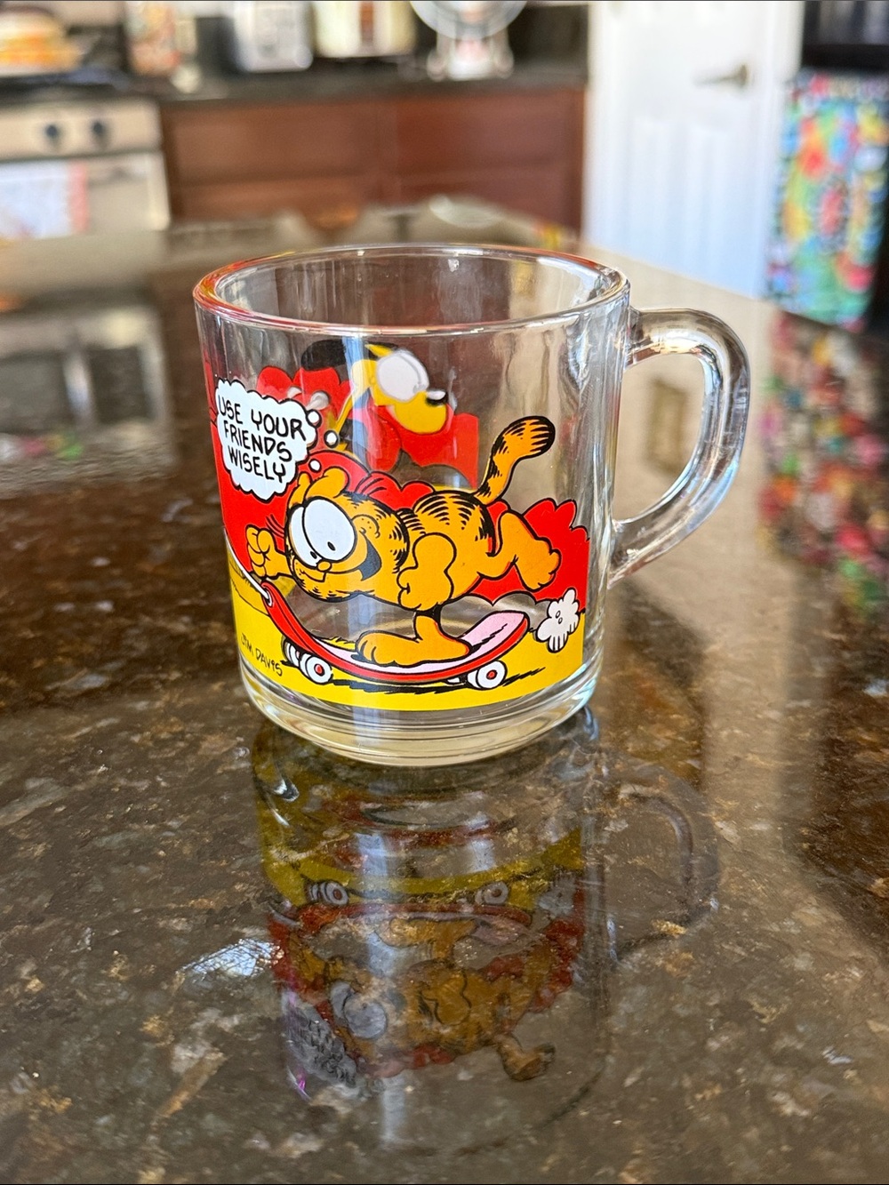 Vintage Garfield Skateboarding McDonalds Mug - 1978
